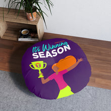 Load image into Gallery viewer, It's Winning Season Tufted Floor Pillow, Round 30x30