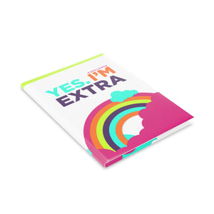 "Yes. I'm Extra Rainbow"  8.5in x 11in Hardcover Notebook with Puffy Covers
