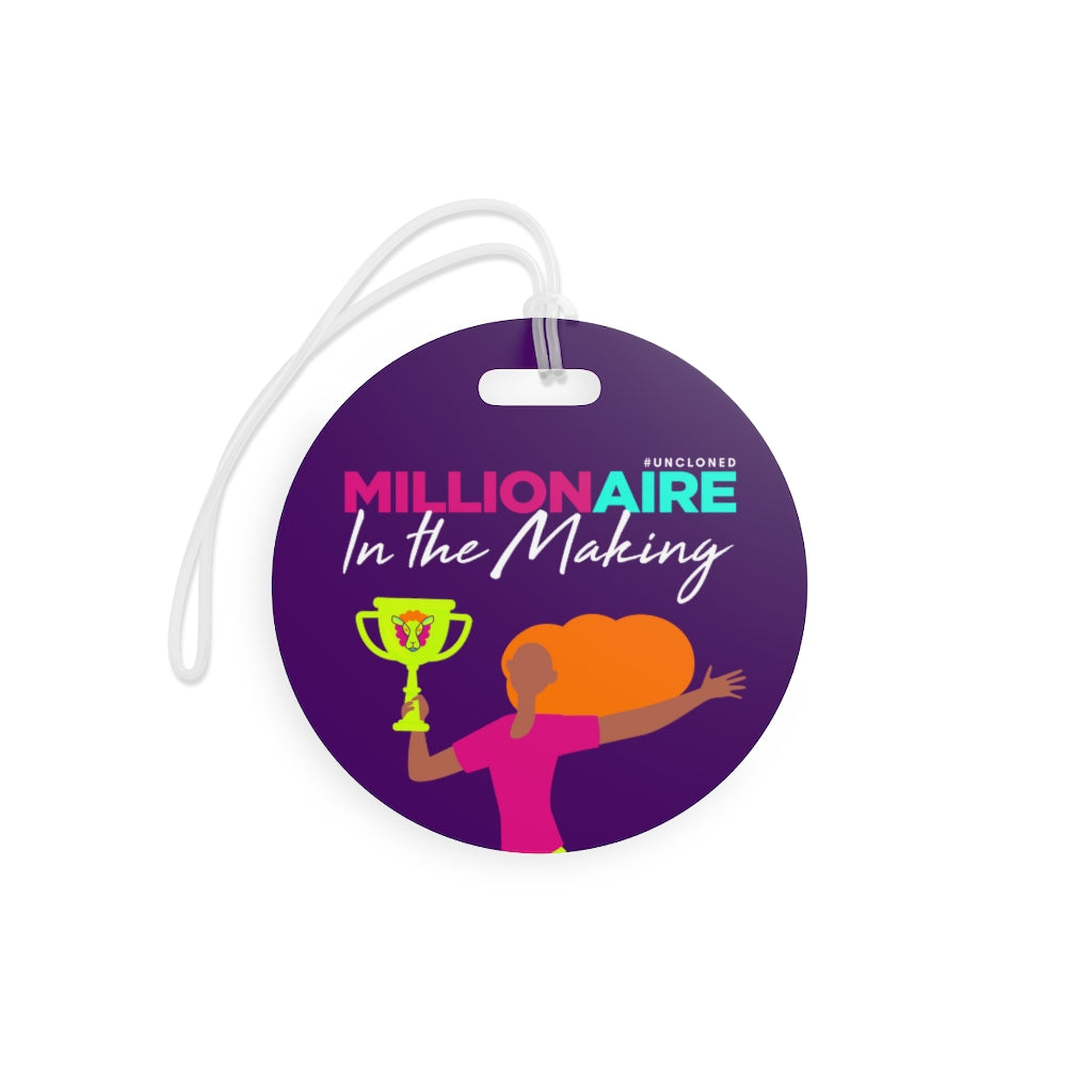 Millionaire in the in Making Circle Luggage Tags, 1pcs