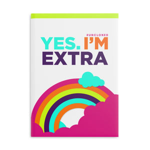 "Yes. I'm Extra Rainbow"  8.5in x 11in Hardcover Notebook with Puffy Covers