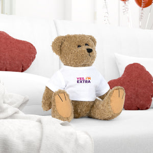UnCloned® Bear Plush Toy with "YES. I'M. EXTRA T-Shirt